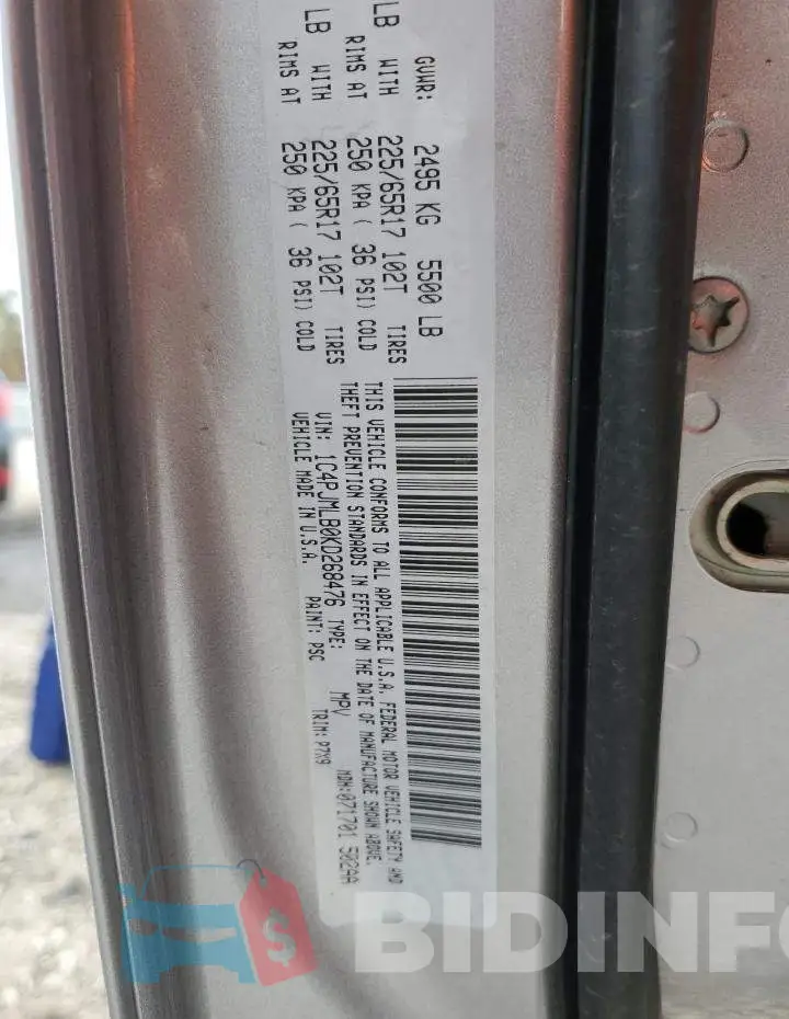 1C4PJMLB0KD268476 Photo# 10