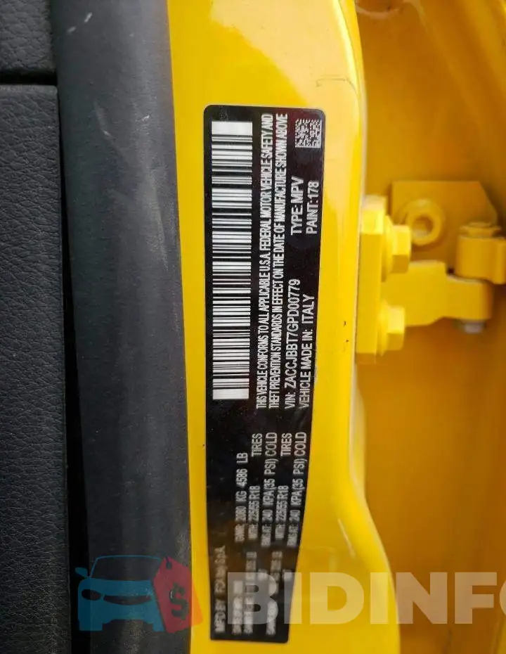 ZACCJBBT7GPD00779 Photo# 10