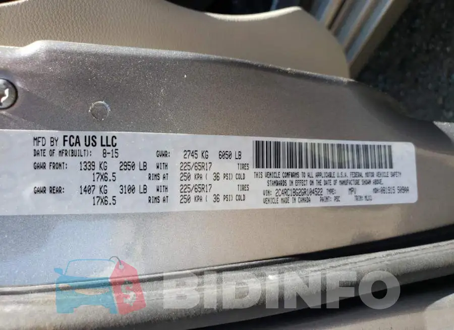 2C4RC1BG2GR104522 Photo# 10