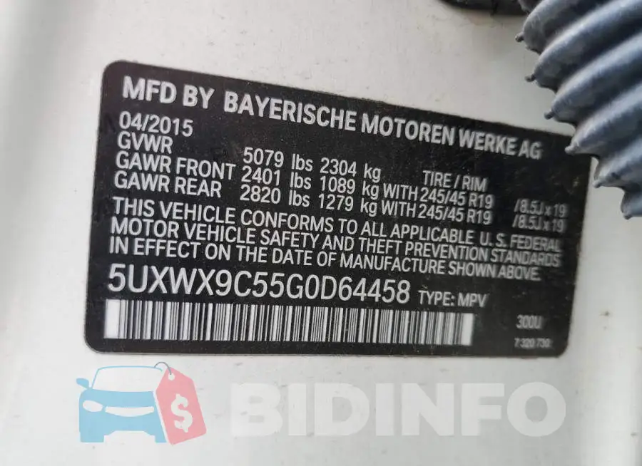 5UXWX9C55G0D64458 Photo# 10