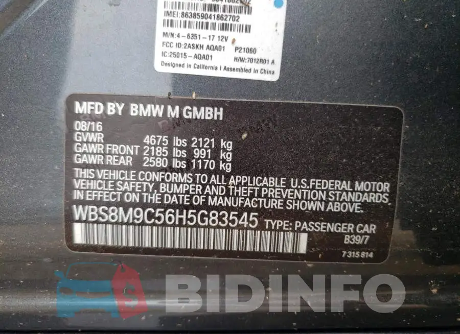 WBS8M9C56H5G83545 Photo# 10