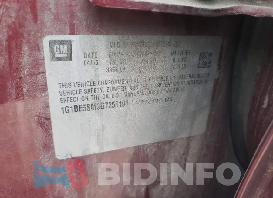 1G1BE5SM3G7258191 Photo# 10