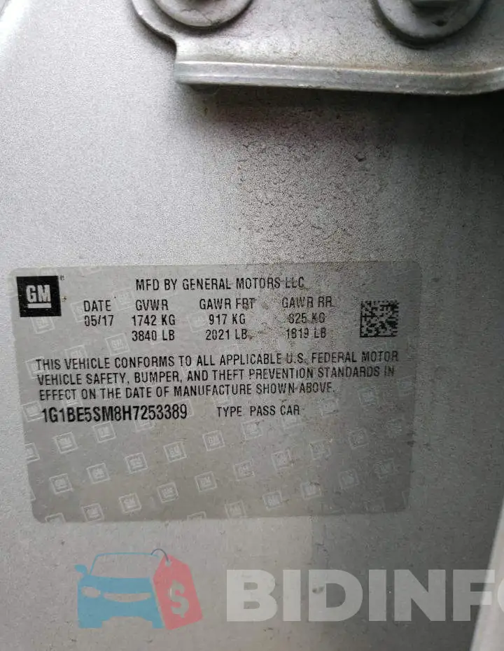 1G1BE5SM8H7253389 Photo# 10