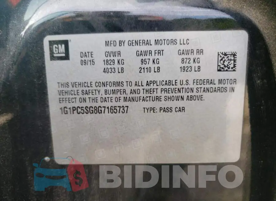 1G1PC5SG8G7165737 Photo# 10