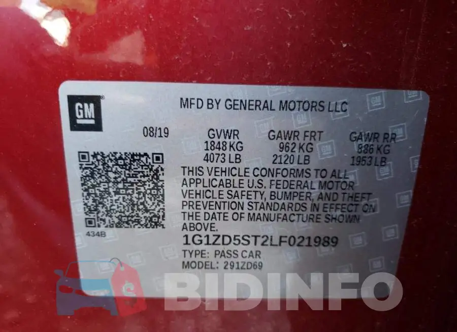 1G1ZD5ST2LF021989 Photo# 10
