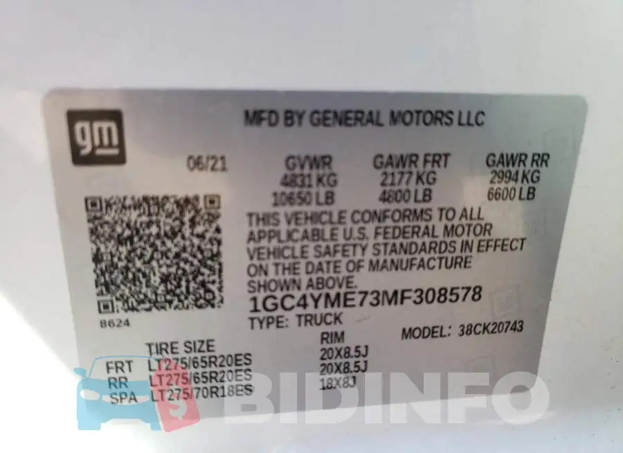 1GC4YME73MF308578 Photo# 10