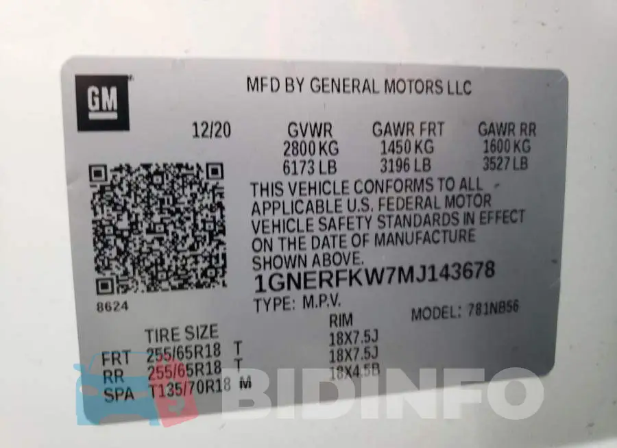 1GNERFKW7MJ143678 Photo# 10