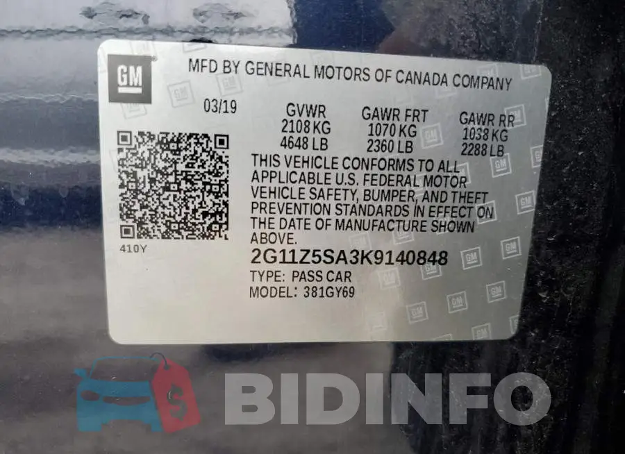 2G11Z5SA3K9140848 Photo# 10