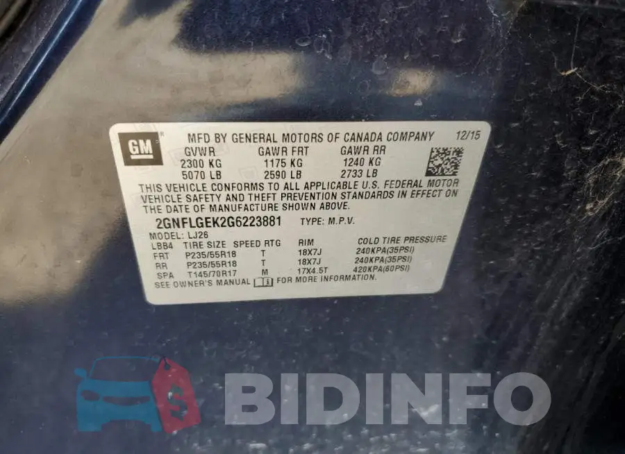 2GNFLGEK2G6223881 Photo# 10