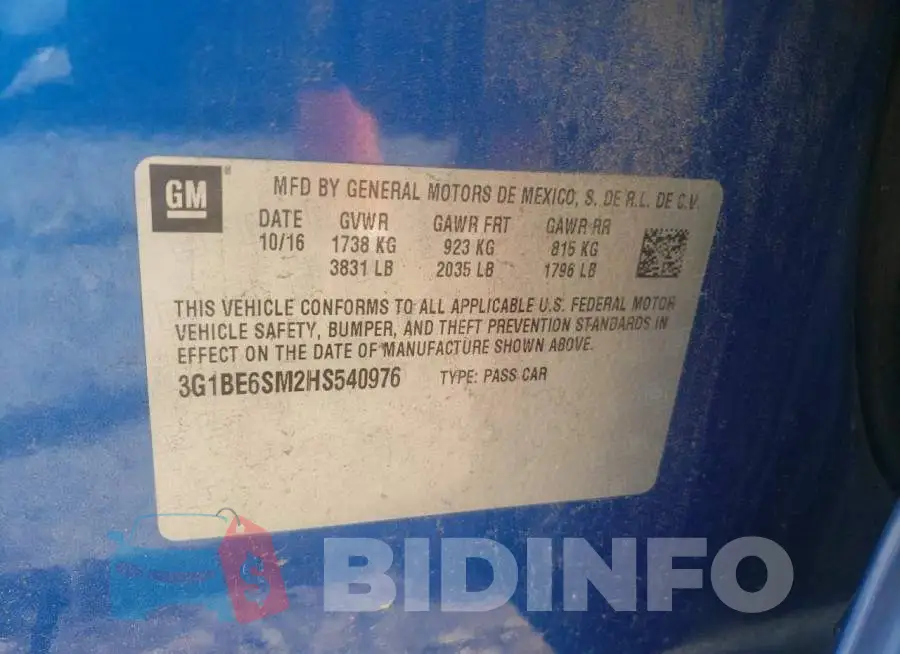 3G1BE6SM2HS540976 Photo# 10