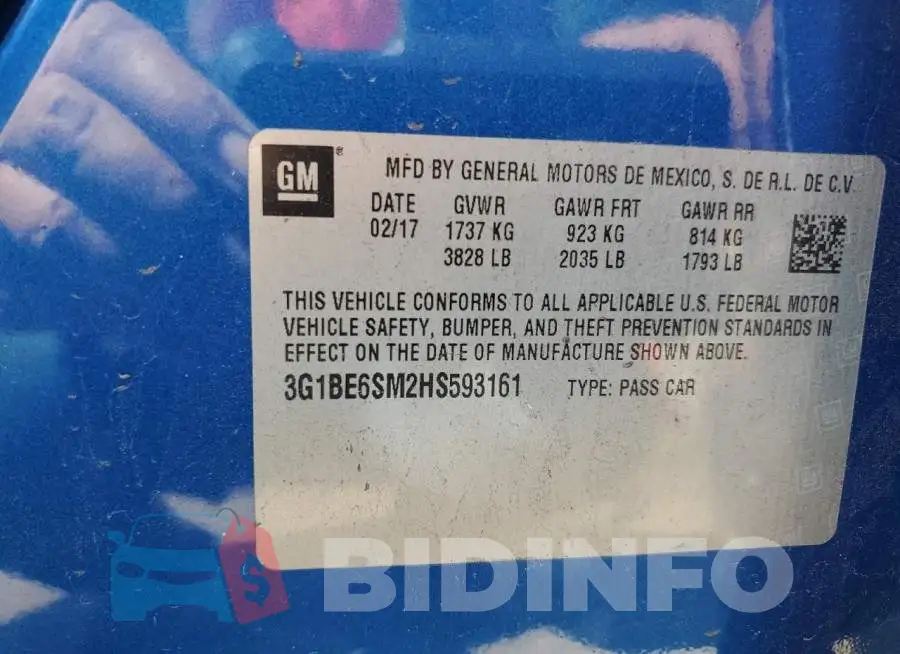 3G1BE6SM2HS593161 Photo# 10