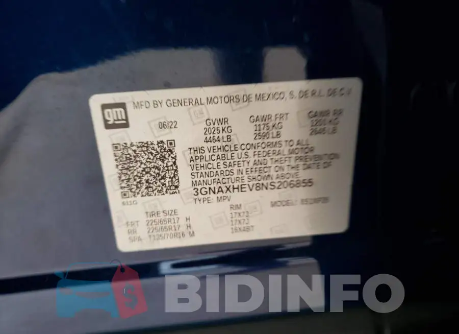 3GNAXHEV8NS206855 Photo# 10