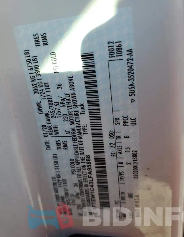 1FTEW1C43LFA95888 Photo# 10