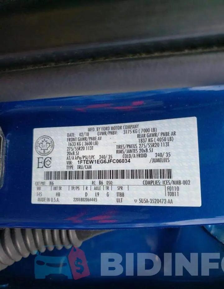 1FTEW1EG6JFC06034 Photo# 10