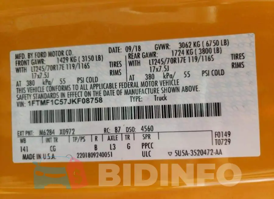 1FTMF1C57JKF08758 Photo# 10
