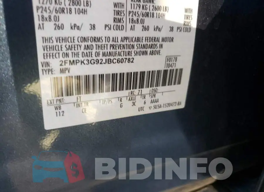 2FMPK3G92JBC60782 Photo# 10