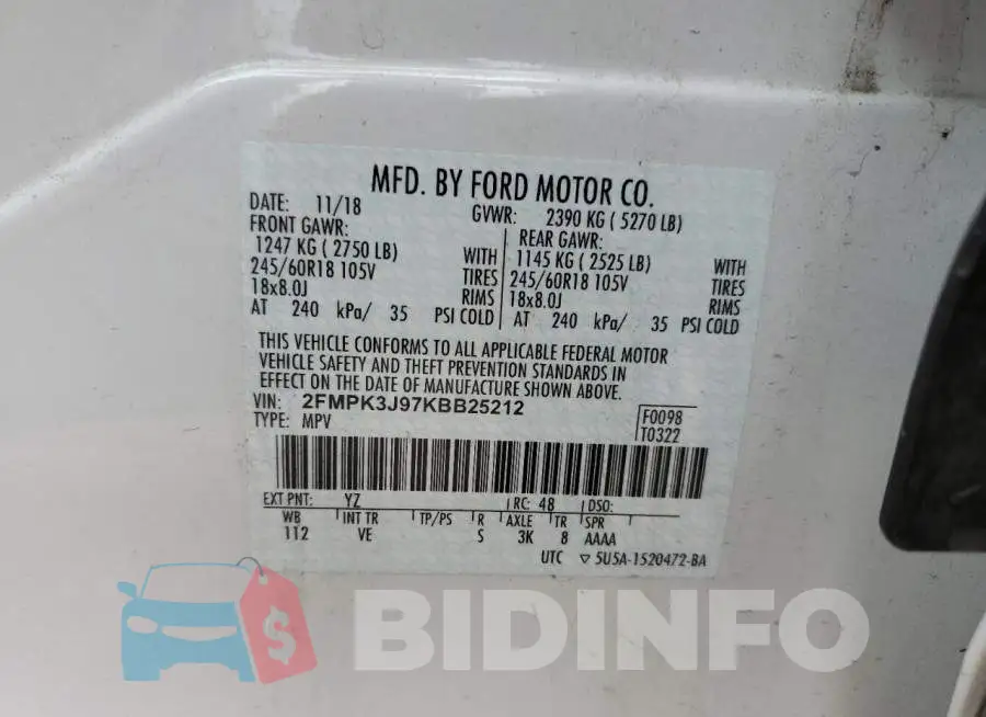 2FMPK3J97KBB25212 Photo# 10