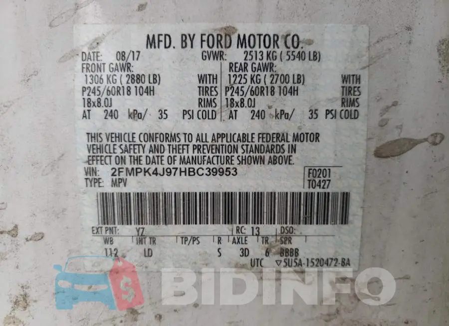 2FMPK4J97HBC39953 Photo# 10