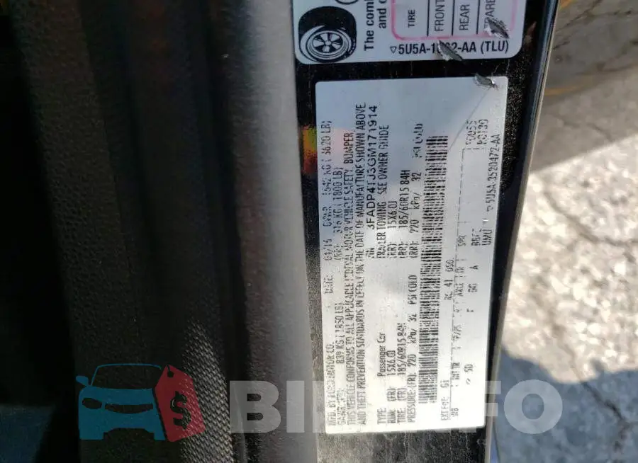 3FADP4TJ3GM171914 Photo# 10