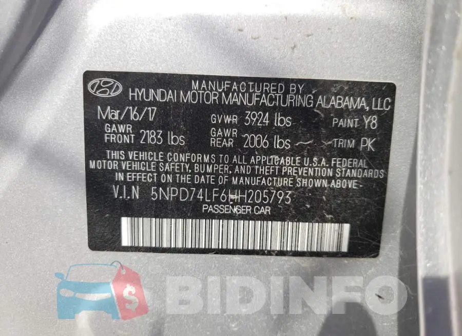 5NPD74LF6HH205793 Photo# 10