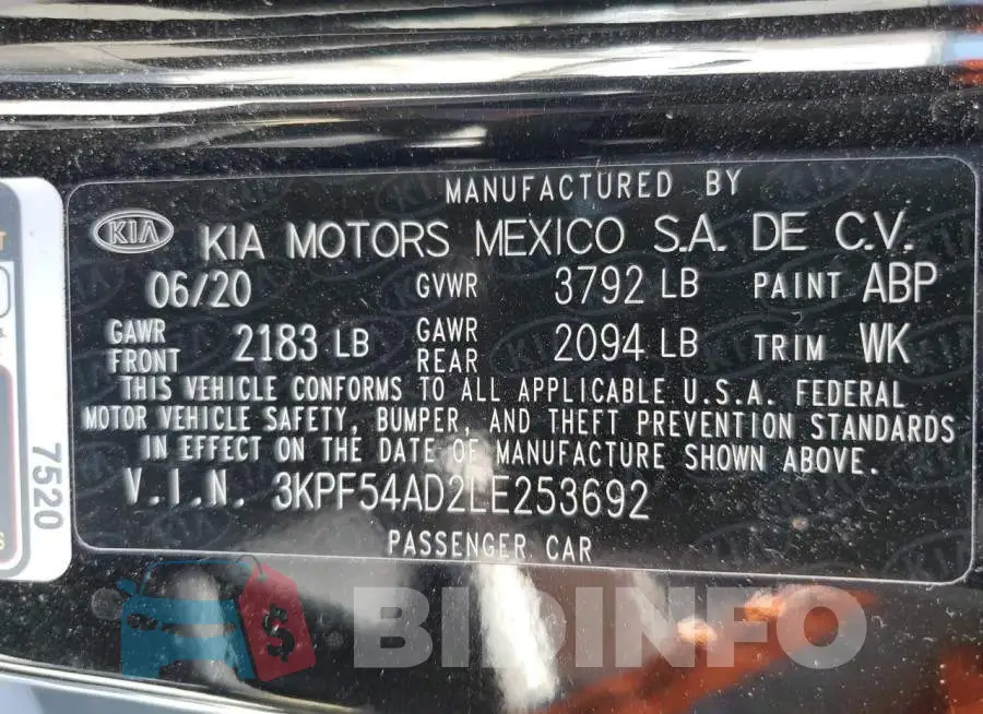 3KPF54AD2LE253692 Photo# 10