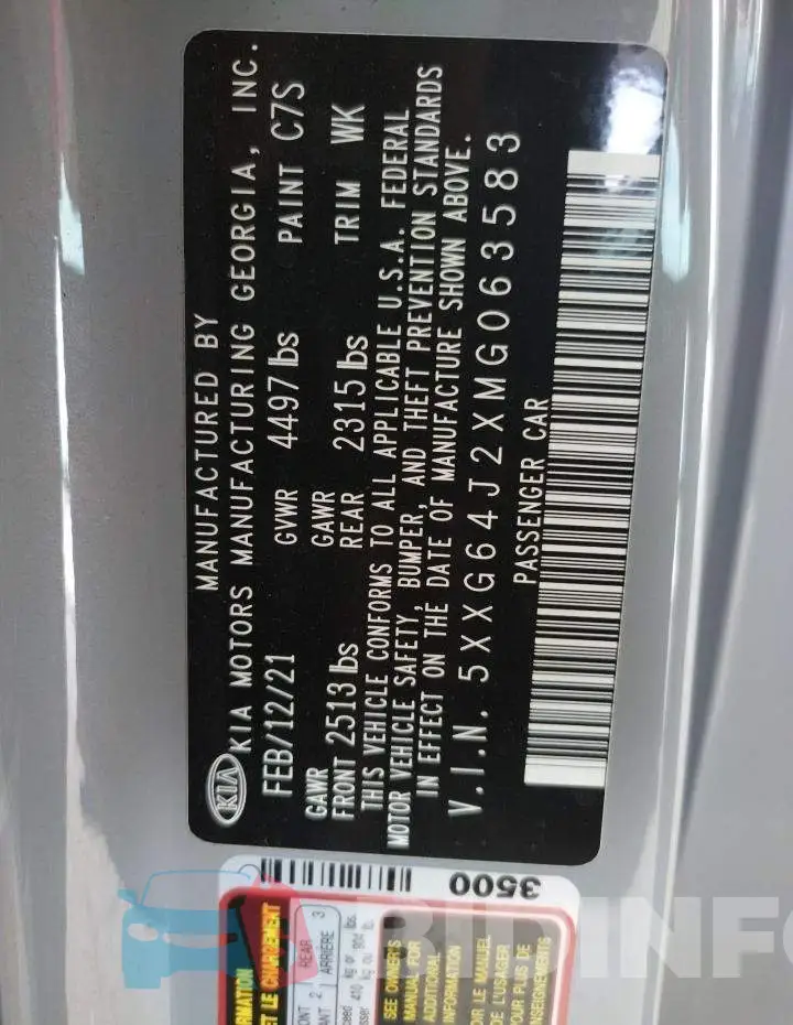 5XXG64J2XMG063583 Photo# 10