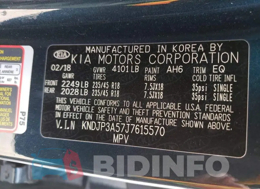 KNDJP3A57J7615570 Photo# 10