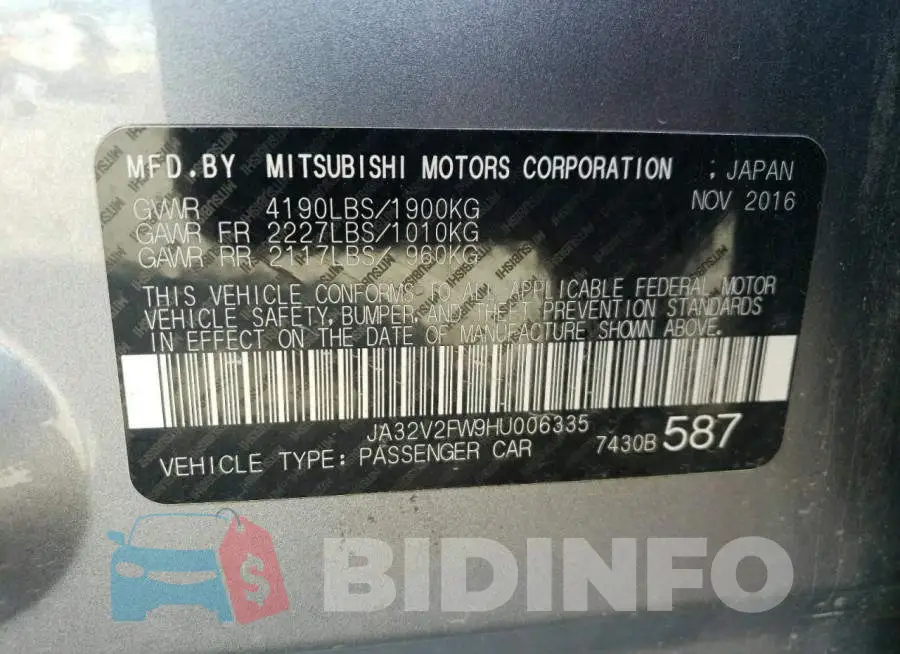JA32V2FW9HU006335 Photo# 10