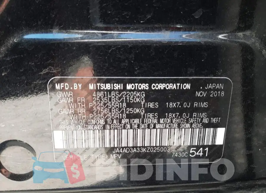 JA4AD3A33KZ025003 Photo# 10