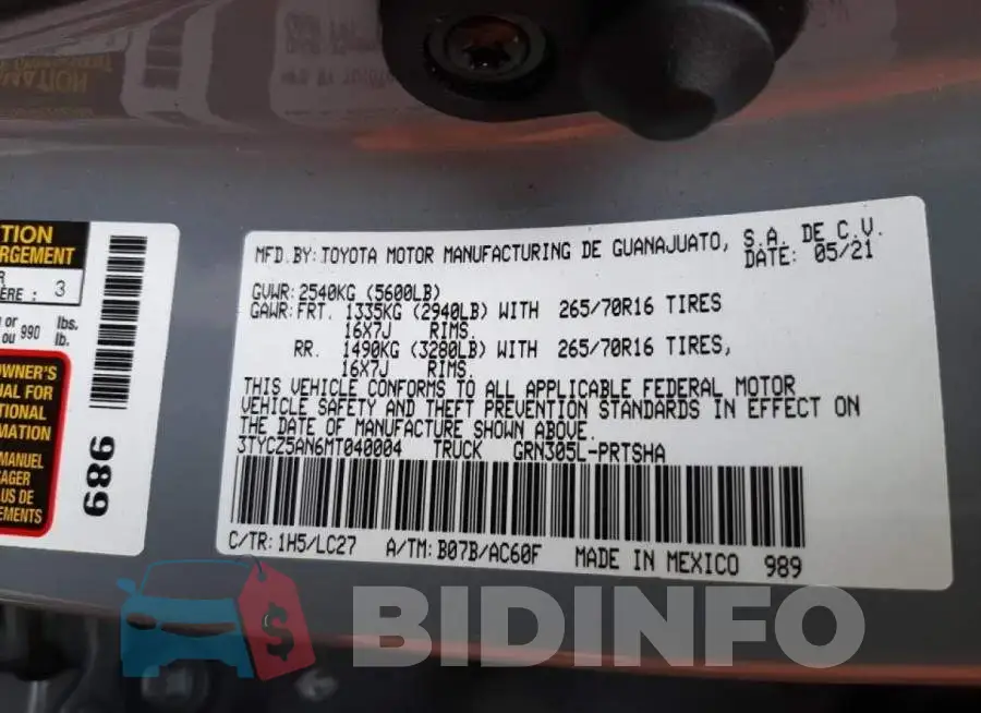 3TYCZ5AN6MT040004 Photo# 10