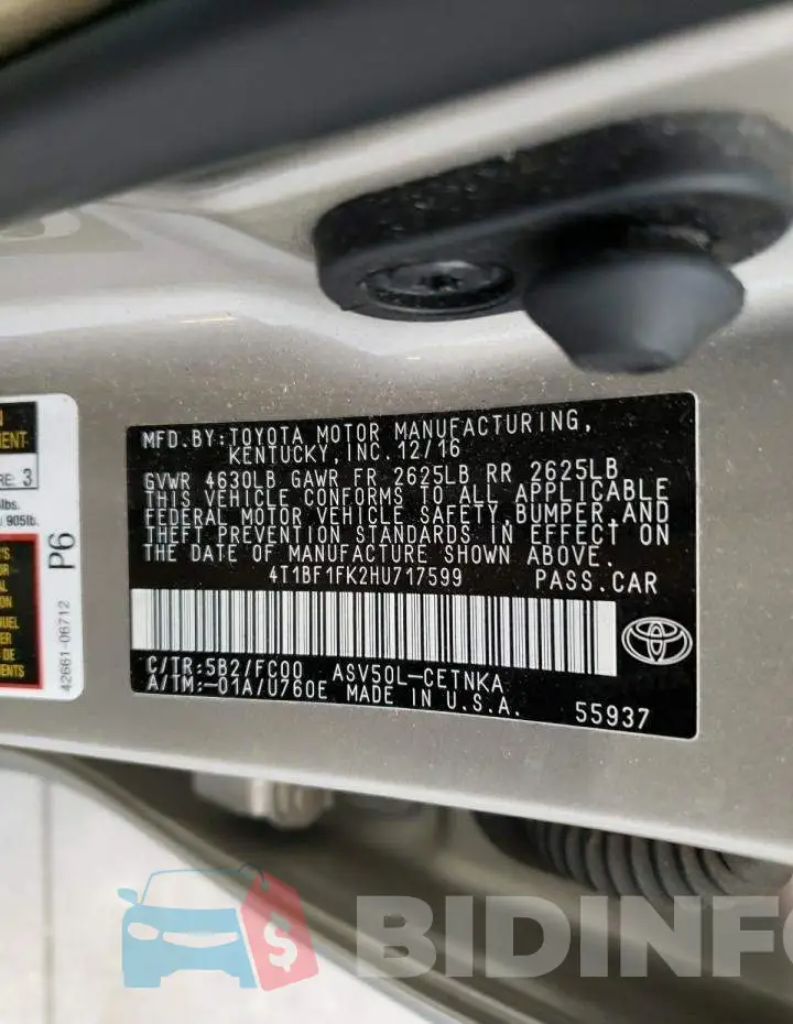 4T1BF1FK2HU717599 Photo# 10