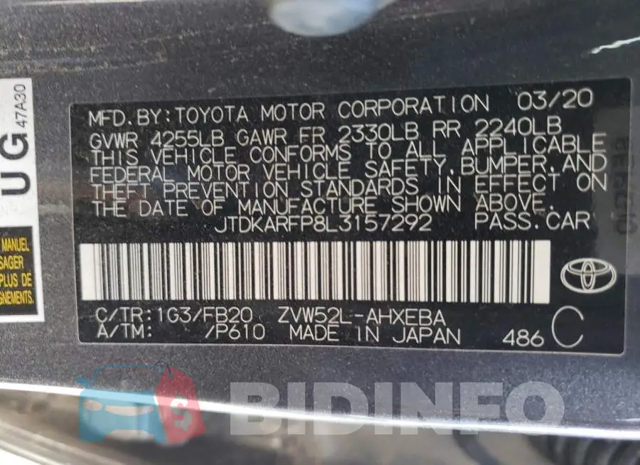 JTDKARFP8L3157292 Photo# 10