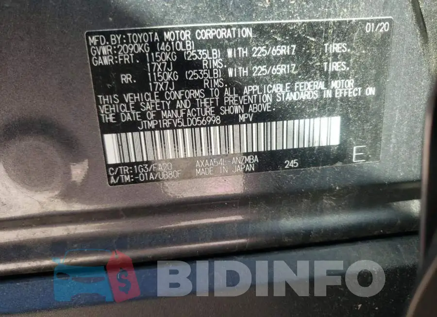 JTMP1RFV5LD056998 Photo# 10