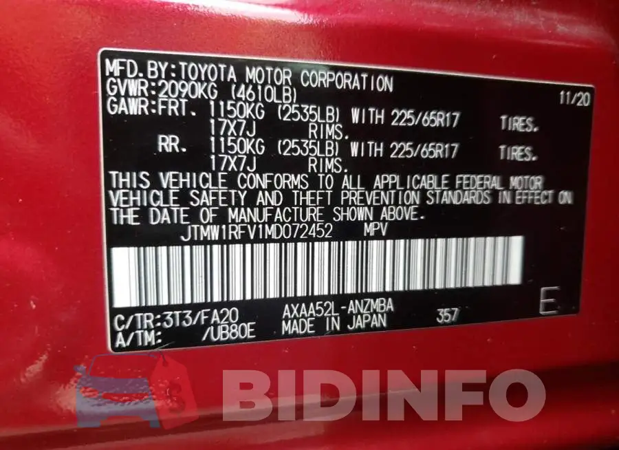 JTMW1RFV1MD072452 Photo# 10