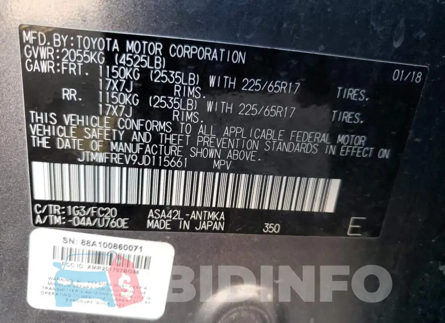 JTMWFREV9JD115661 Photo# 10