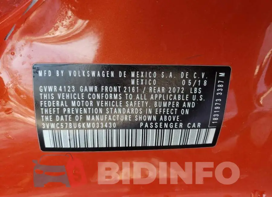 3VWC57BU6KM033430 Photo# 10