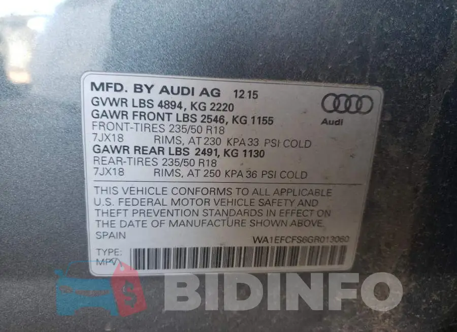 WA1EFCFS6GR013060 Photo# 10