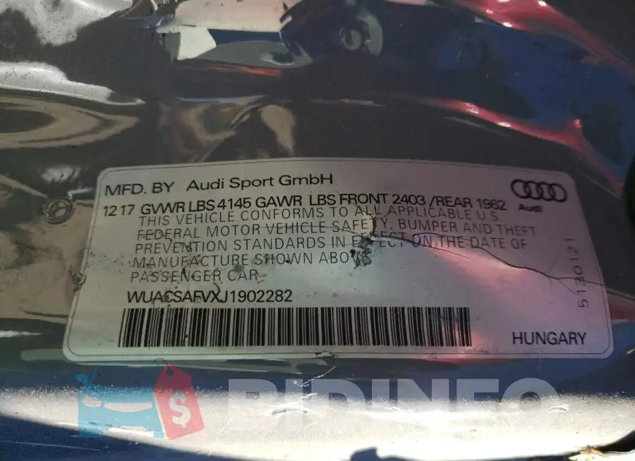 WUACSAFVXJ1902282 Photo# 10