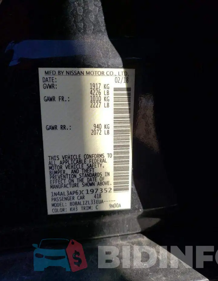 1N4AL3AP6JC197352 Photo# 10