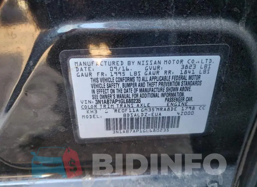3N1AB7AP1GL680235 Photo# 10