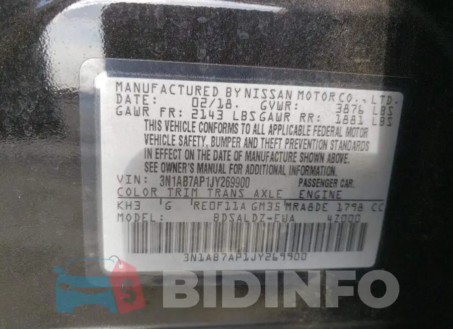 3N1AB7AP1JY269900 Photo# 10