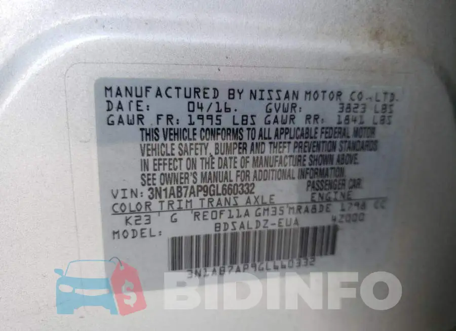 3N1AB7AP9GL660332 Photo# 10