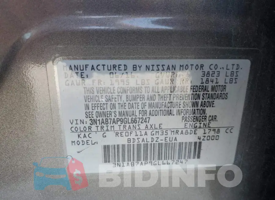 3N1AB7AP9GL667247 Photo# 10
