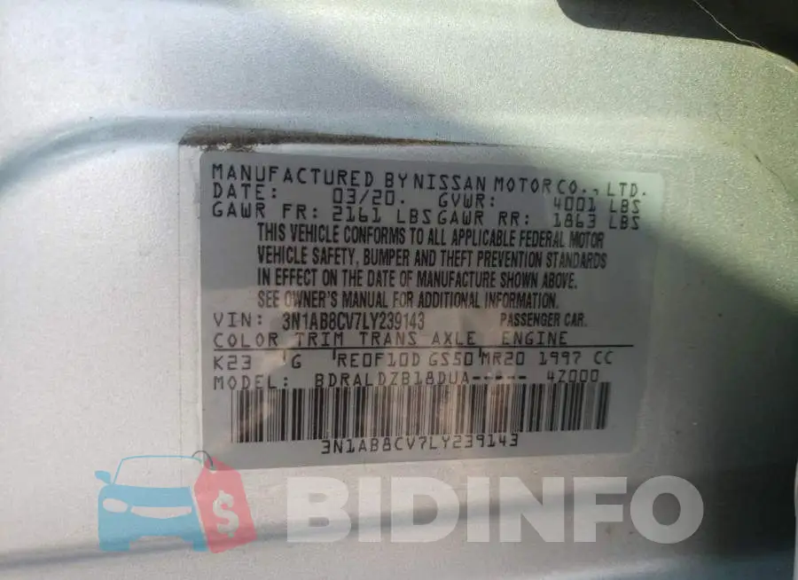 3N1AB8CV7LY239143 Photo# 10