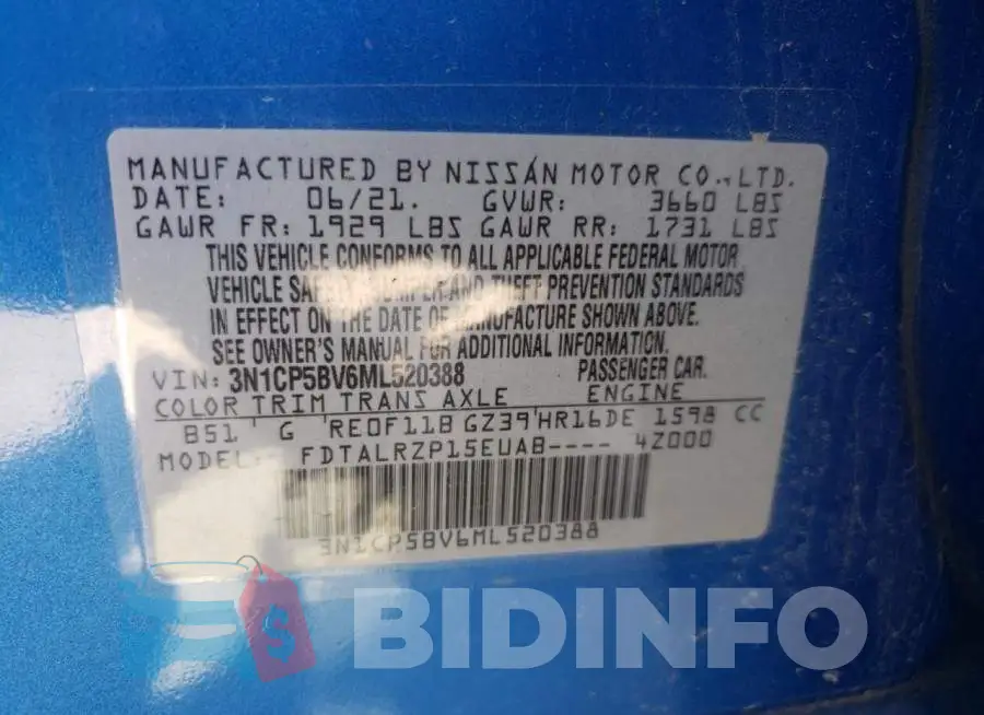 3N1CP5BV6ML520388 Photo# 10