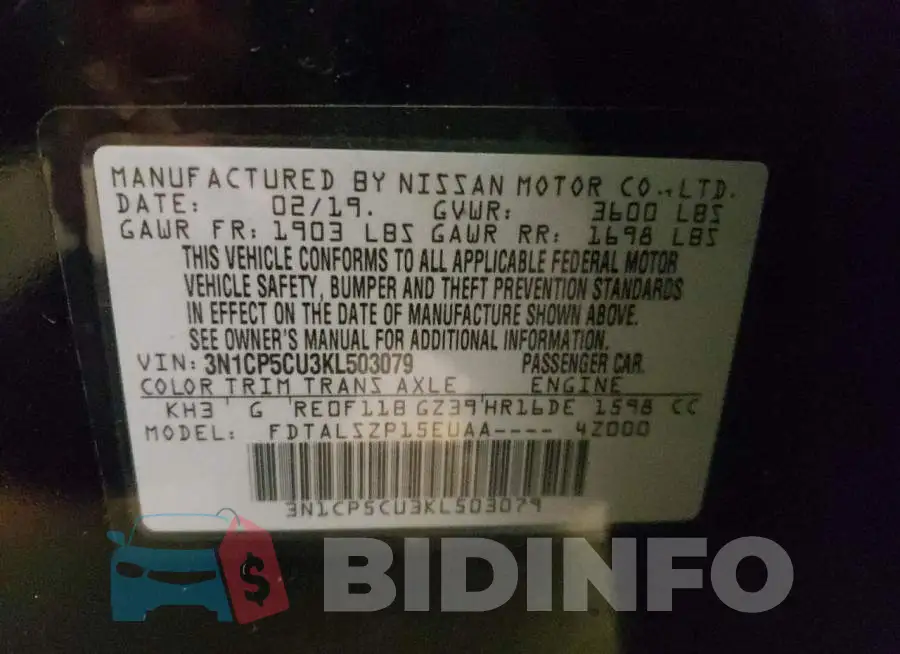 3N1CP5CU3KL503079 Photo# 10