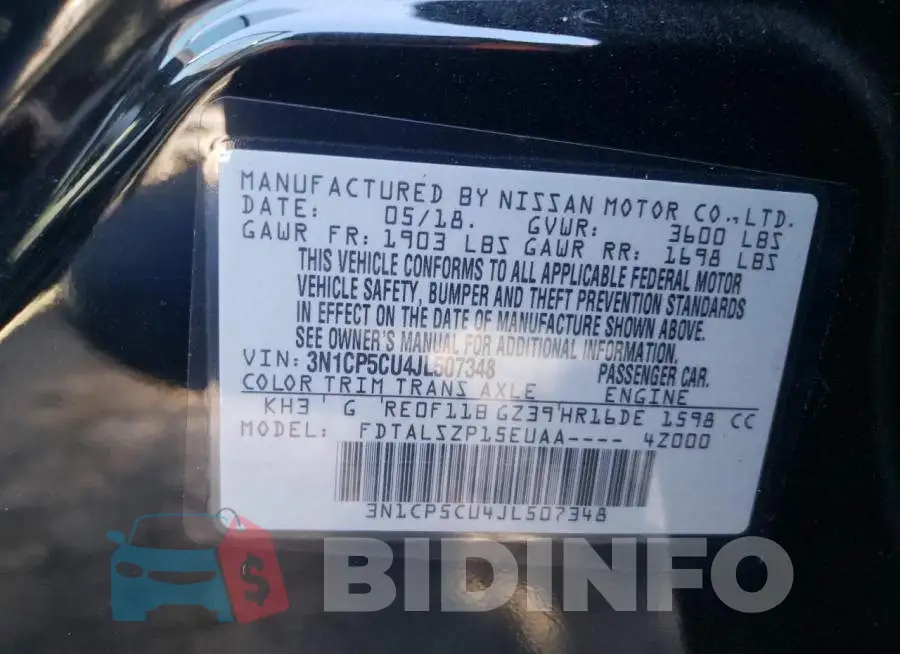 3N1CP5CU4JL507348 Photo# 10