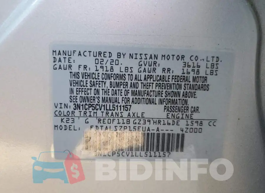 3N1CP5CV1LL511157 Photo# 10