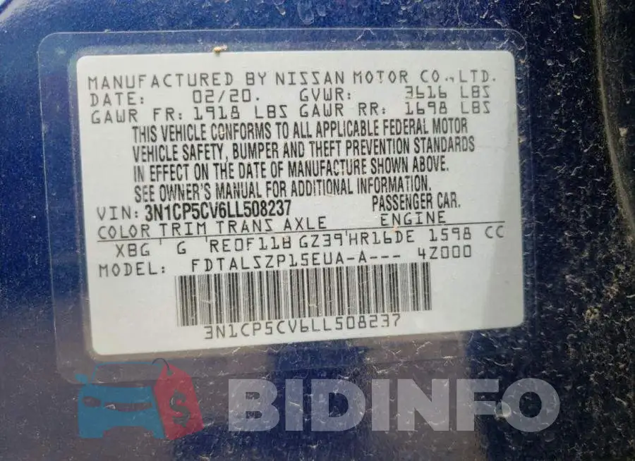 3N1CP5CV6LL508237 Photo# 10