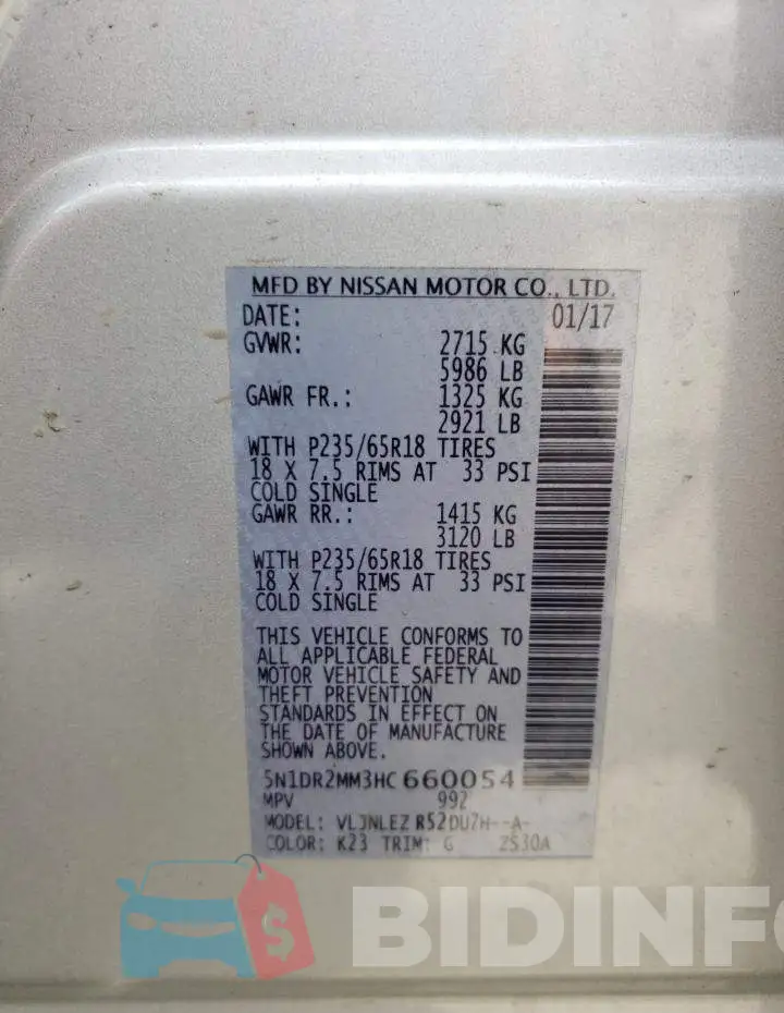 5N1DR2MM3HC660054 Photo# 10